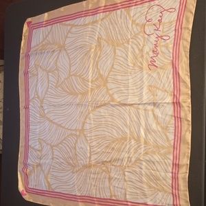Mary Kay Logo Scarf Pink and Light Gold Hearts Square 28 x 28
